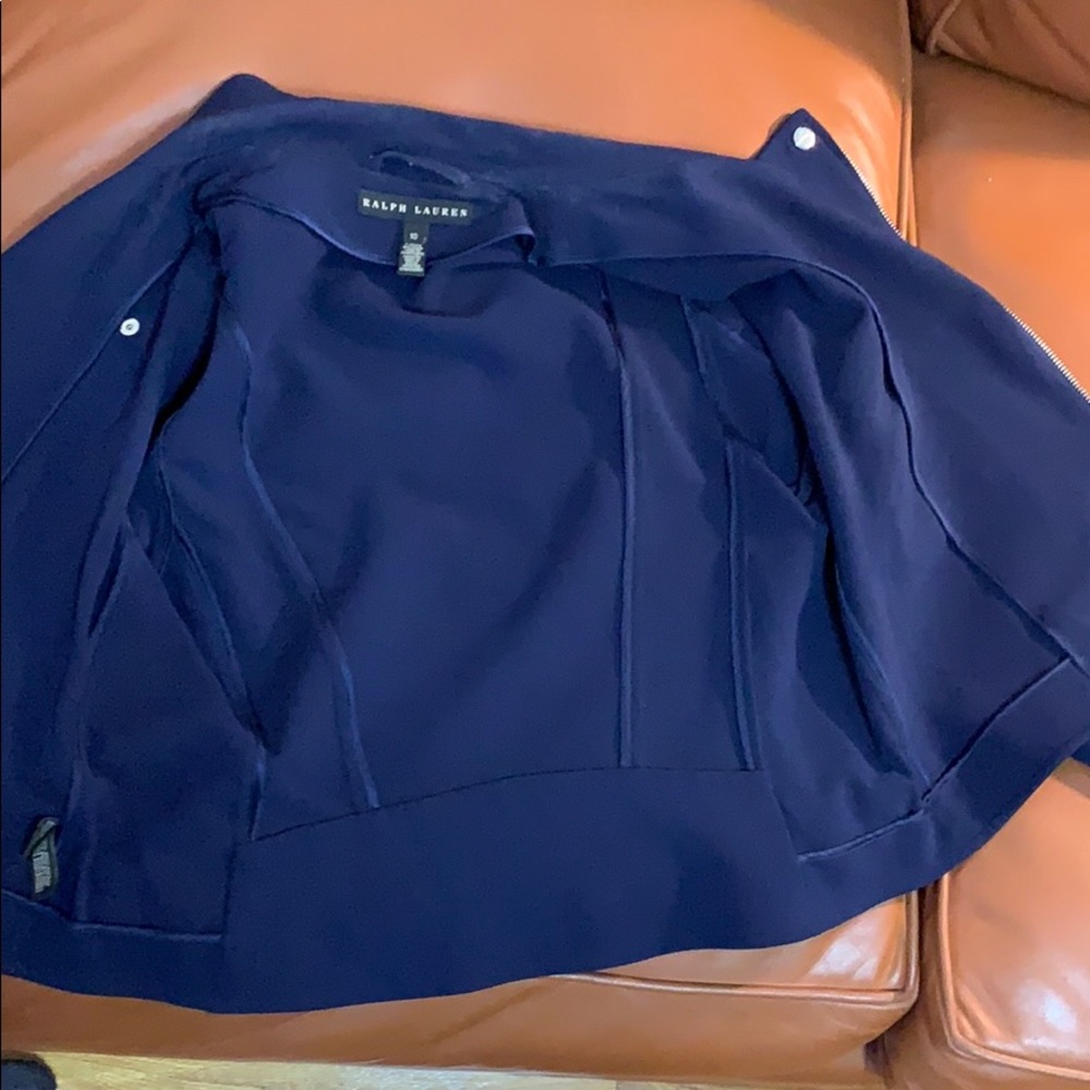 Ralph Lauren navy black label sz 10 crepe motto - Picture 4 of 7